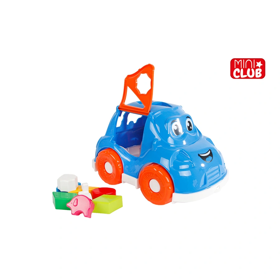 Mini Club Vormenstoof auto blauw