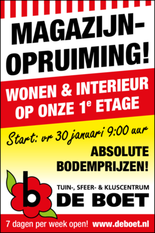 Magazijnopruiming!