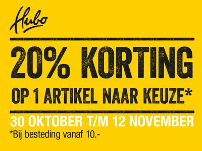 20% keuzekorting bij Hubo!