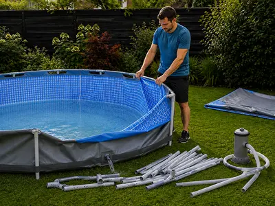 Klaar met waterpret? Zo maak je het lege zwembad goed schoon