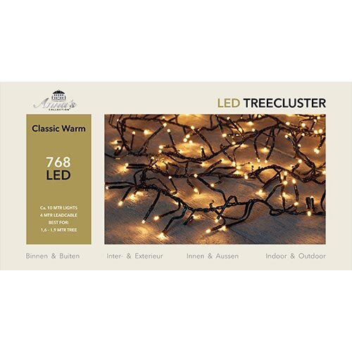 Kerstboom Clusterverlichting 10 m - Klassiek warm