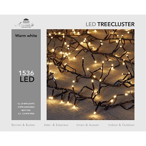 Kerstboom Clusterverlichting 20 m - Warm wit
