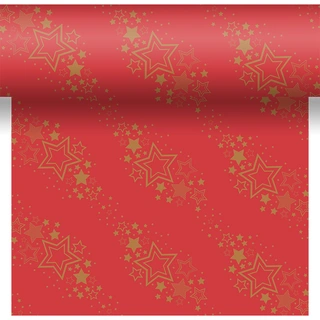 Duni 3-in-1 Rol Holiday Star Red - 40x480 cm
