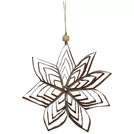 3D Ster Papier M - Champagne Glitter