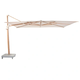 4 Seasons Outdoor Finca Zweefparasol 400x300 - Sand/Houtlook Frame - afbeelding 1