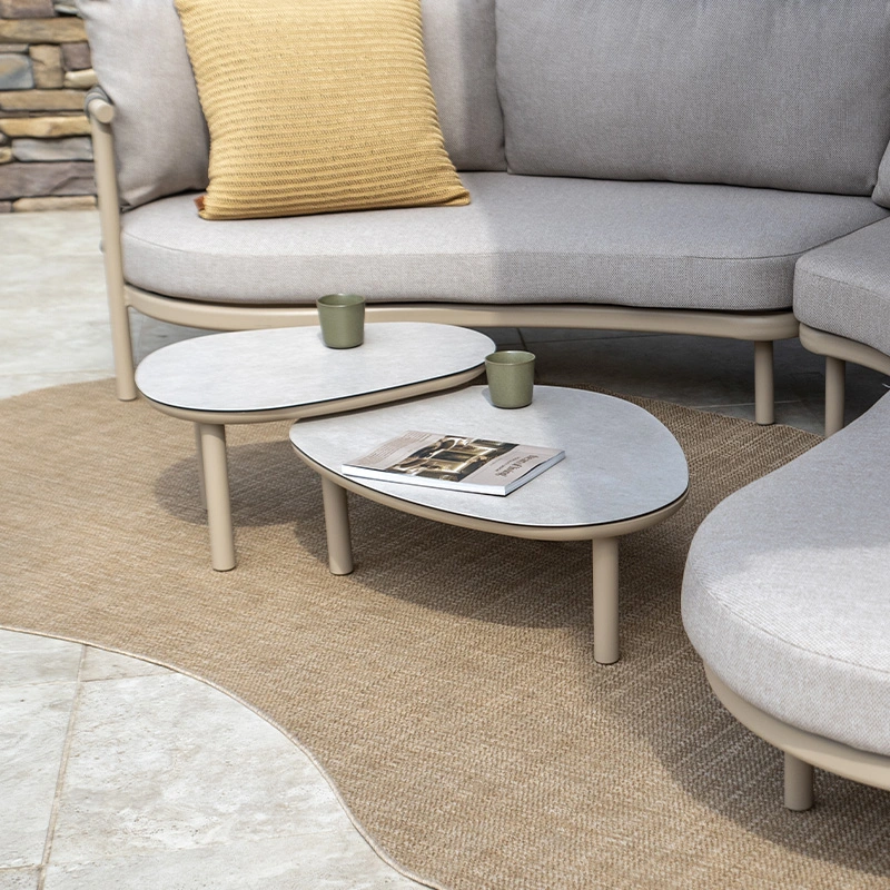 4 Seasons Outdoor Monroe Salontafel Set Latte - Ø65/Ø80 cm - afbeelding 3