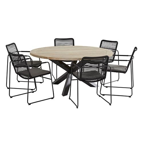 Buitengewoon honderd wasserette 4 Seasons Outdoor Louvre Dining Tuintafel Ø160 cm - Aluminium | De Boet