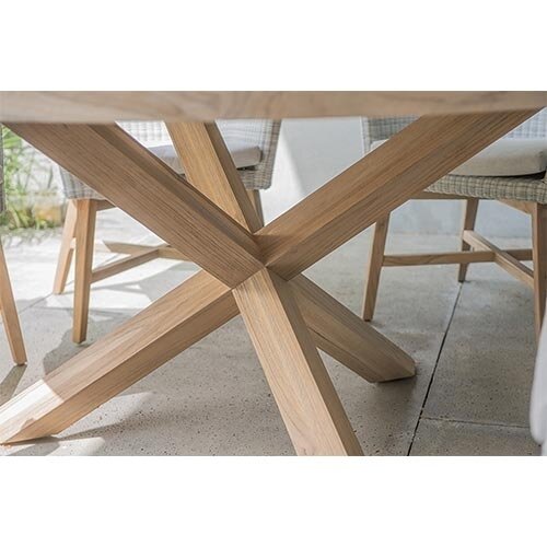 4 Seasons Outdoor Louvre Dining Tuintafel Ø160 cm - Teak - afbeelding 2