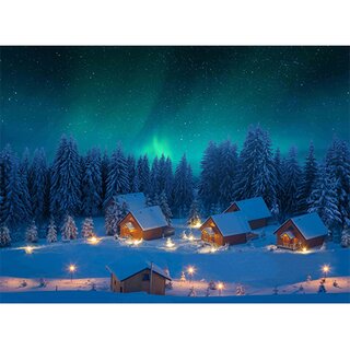 My Village Achtergrond LED Canvas - Noorderlicht