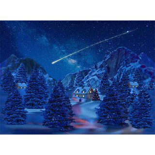 My Village Achtergrond LED Canvas - Vallende ster