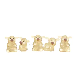 Konstsmide LED Set van 5 varkentjes Acryl - 10,5x12,5 cm - afbeelding 1