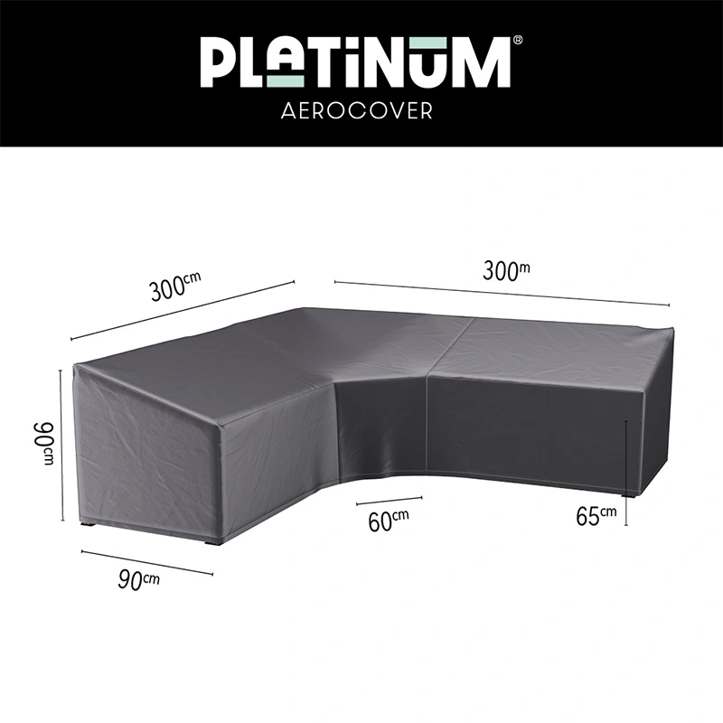 AeroCover Loungeset beschermhoes  L-vorm 300x300x90x65/90 - Antraciet - afbeelding 1