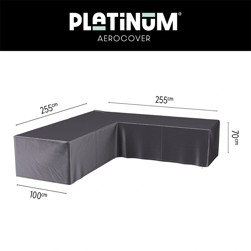 AeroCover Loungeset beschermhoes L-vorm255x255x100x70 - Antraciet - afbeelding 1