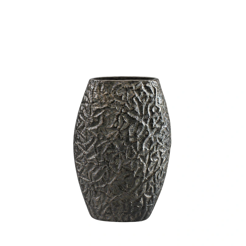 Vase aluminium Long Black S - 28x38 cm