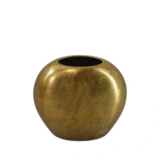 Vase aluminium Oval Ant.gold S - 28x13x17 cm