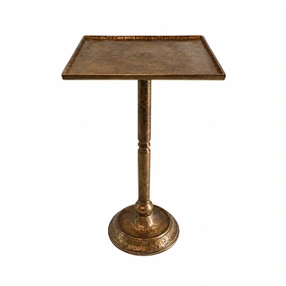 Bijzettafel Aluminium Ant.brass Shiny - 33x59 cm