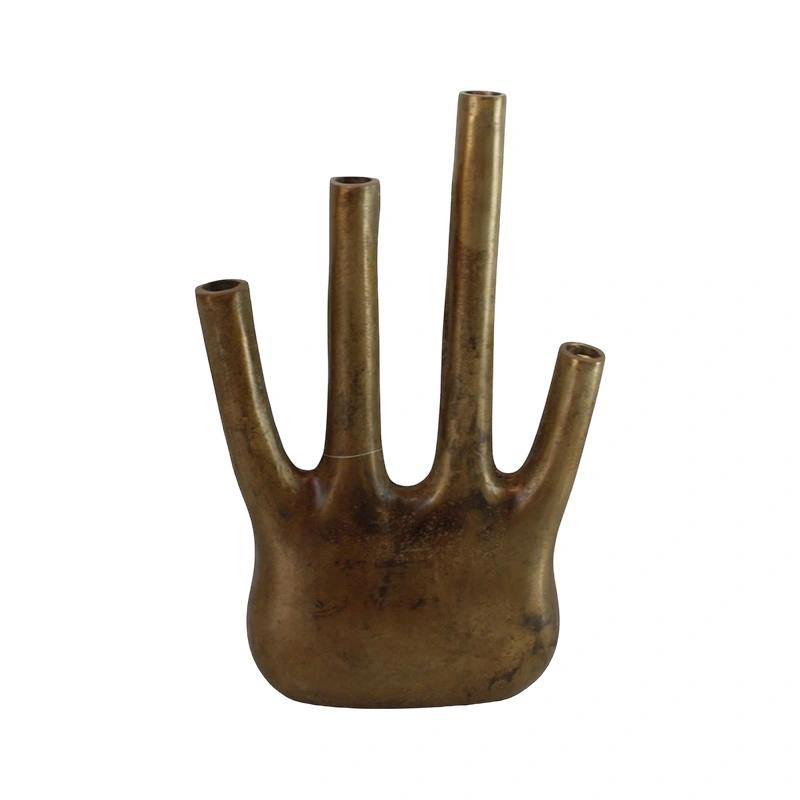 Vase aluminium 4tak Ant.brass - 30x10x49 cm