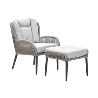 Garden Imperssions Andorra Fauteuil + Voetenbank - Valley Sand