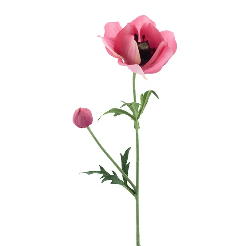 Kunstbloem Anemone spray Mina pink 63cm