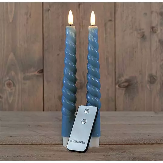 Invloedrijk Afscheid uitstulping Anna's Collection LED Dinerkaarsen Swirl 3D Lont Blauw | De Boet