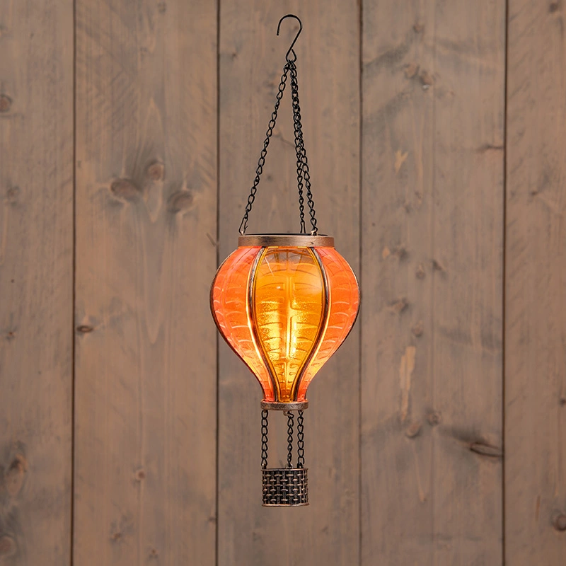 Anna's Collection Solar Luchtballon LED Geel/Oranje - Ø11x36 cm - afbeelding 1