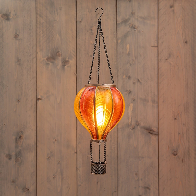 Anna's Collection Solar Luchtballon LED Geel/Oranje - Ø14x45 cm - afbeelding 1