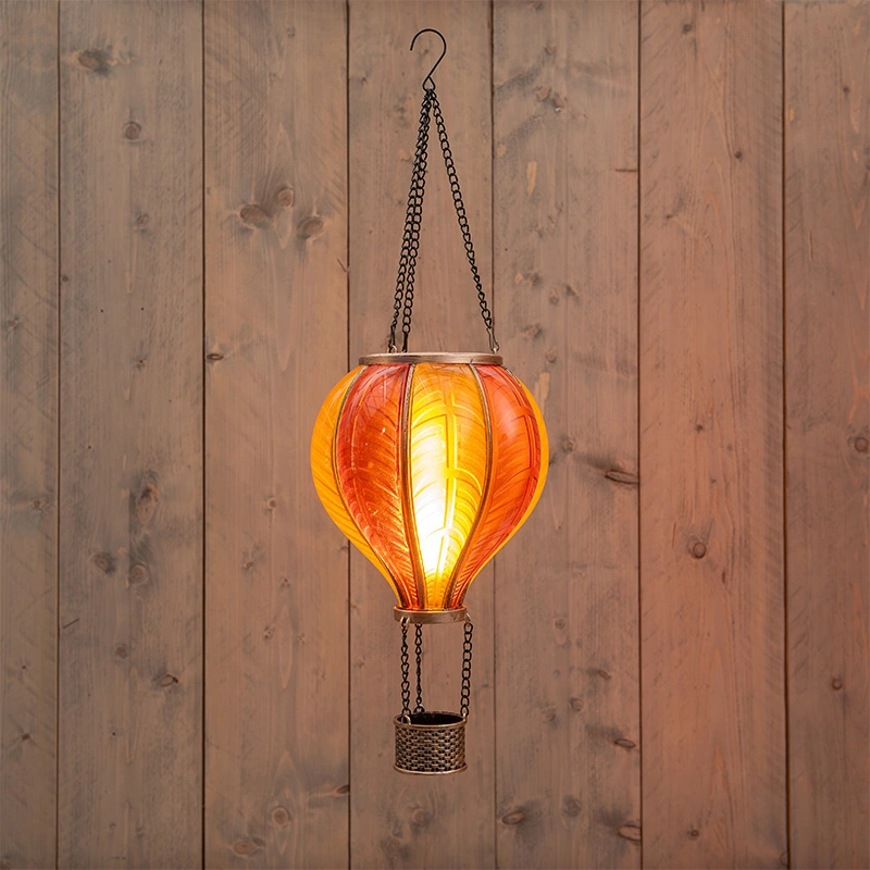 Anna's Collection Solar Luchtballon LED Geel/Oranje - Ø20x62 cm - afbeelding 1