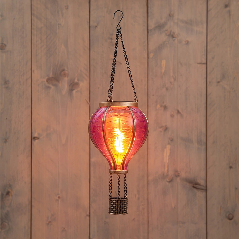 Anna's Collection Solar Luchtballon LED Roze - Ø11x36 cm - afbeelding 1