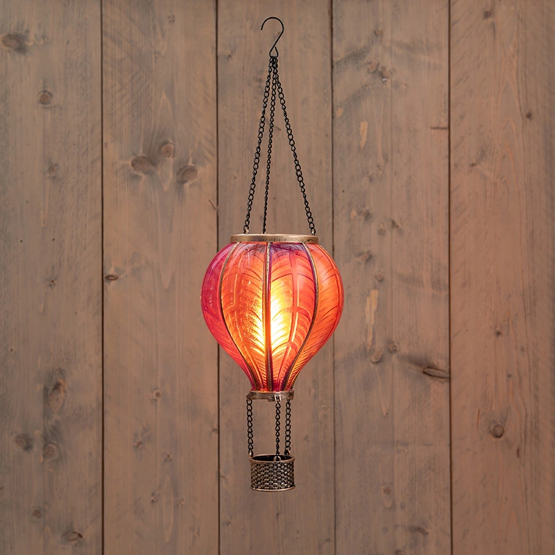 Anna's Collection Solar Luchtballon LED Roze - Ø14x45 cm - afbeelding 1