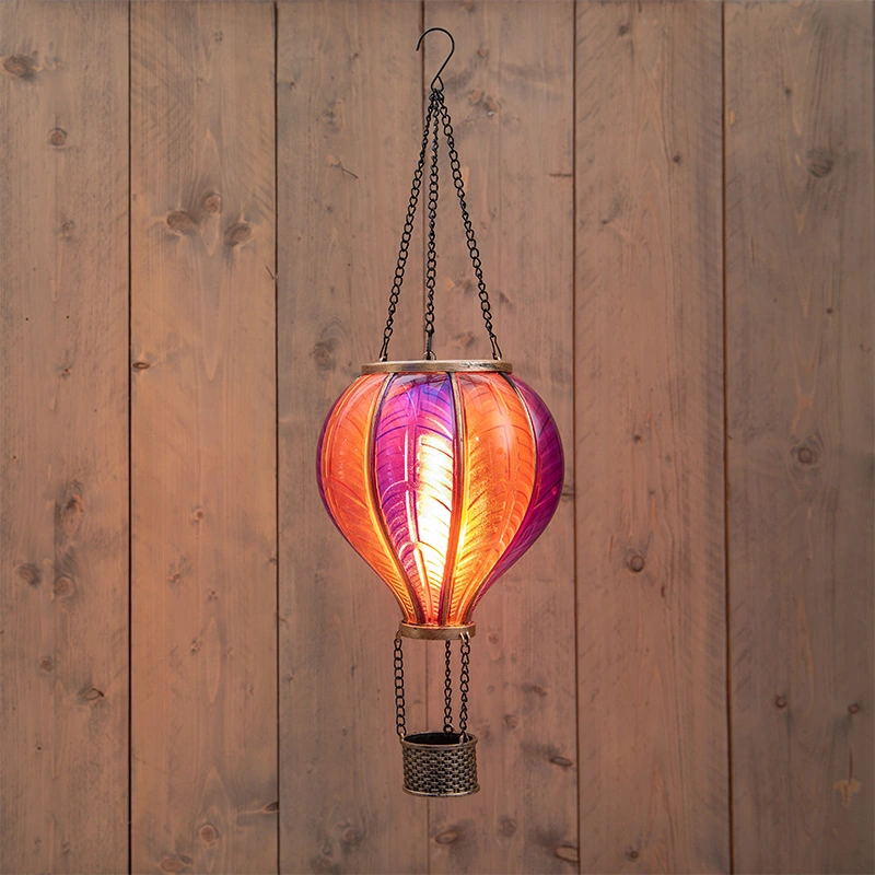 Anna's Collection Solar Luchtballon LED Roze - Ø20x62 cm - afbeelding 1