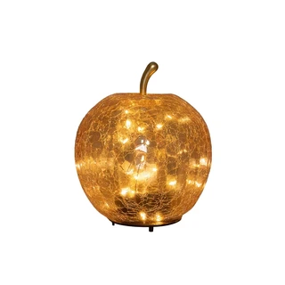 LED Appel Glas Crackle 15x17 cm - Amber