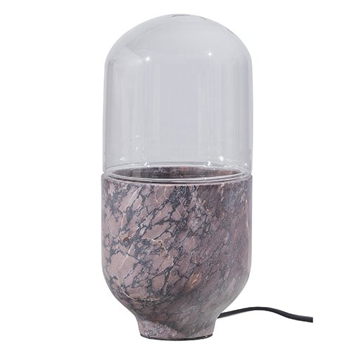 Woood Exclusive Asel Tafellamp Marmer Glas Grijs Bruin - afbeelding 1