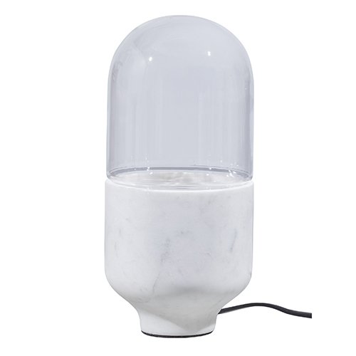 Woood Exclusive Asel Tafellamp Marmer Glas Off White - afbeelding 1