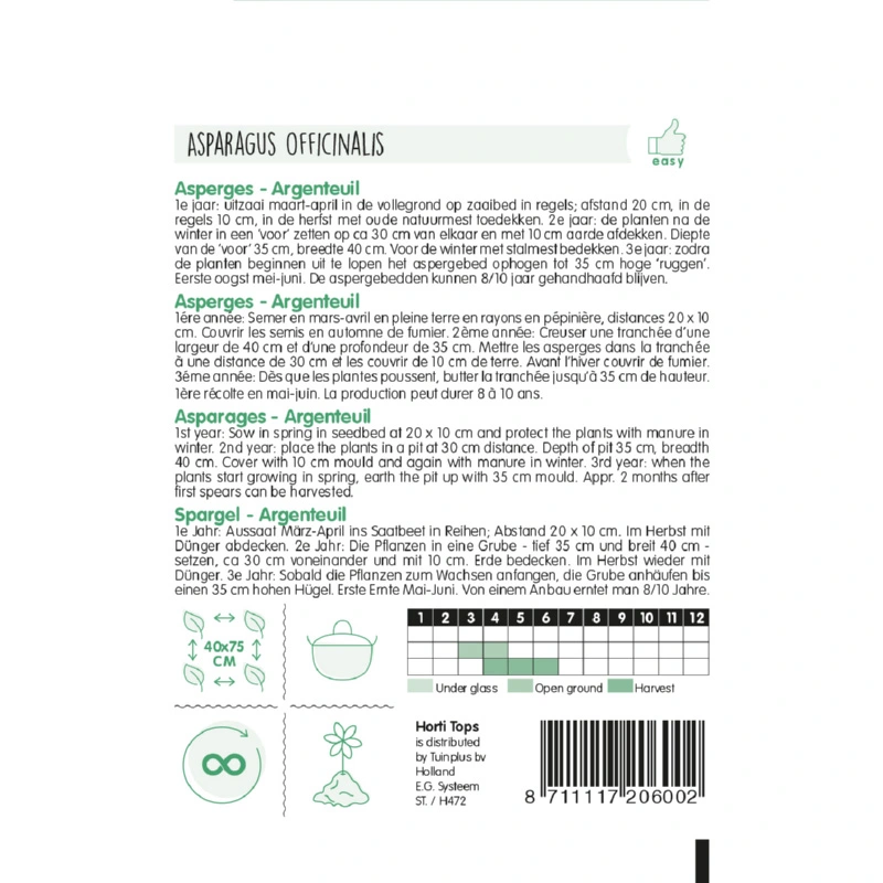 Horti Tops Asperges Argenteuil - afbeelding 2