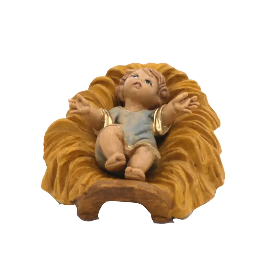 Kerststal Kindje Jezus in Kribbe - 12 cm