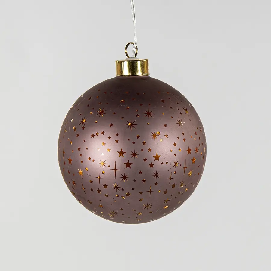 Bal met Sterren Glas Brons - Ø12 cm - afbeelding 1