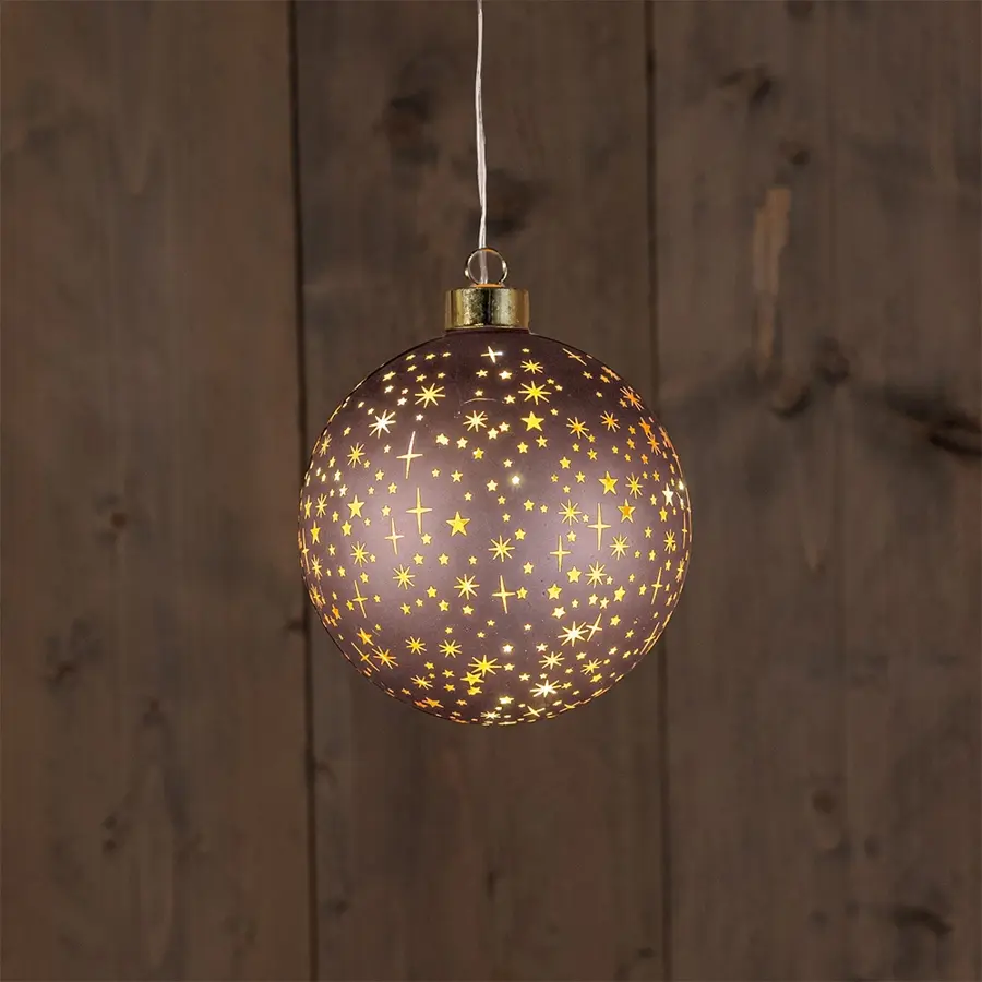Bal met Sterren Glas Brons - Ø12 cm - afbeelding 2
