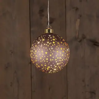 Bal met Sterren Glas Brons - Ø12 cm - afbeelding 2