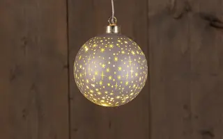 LED Bal Glas Sterren 10 cm - Champagne - afbeelding 1