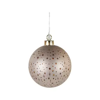 LED Bal Glas Sterren 10 cm - Champagne - afbeelding 2