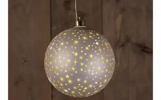 LED Bal Glas Sterren 15 cm - Champagne - afbeelding 1