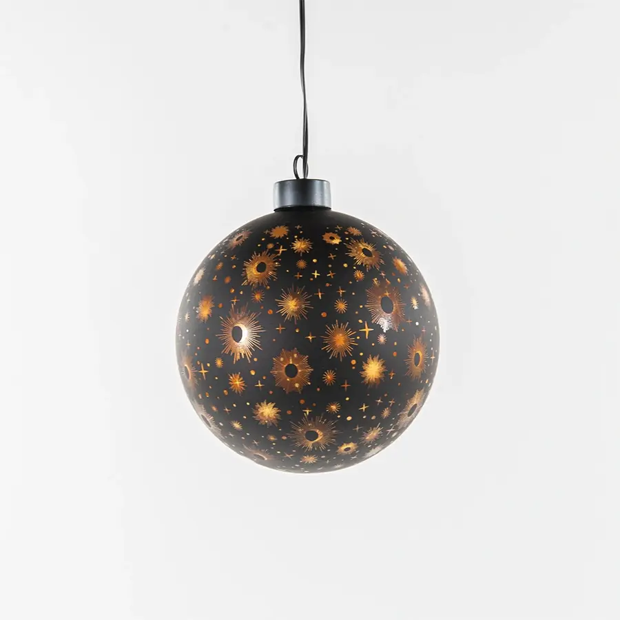 Bal Kosmos Glas Zwart - Ø12 cm - afbeelding 2