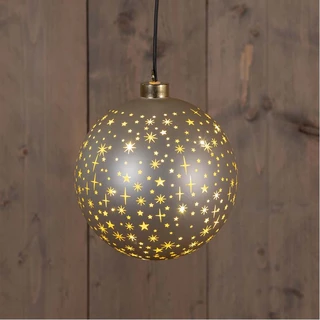 Bal Glas Draaiend LED 15 cm - Champagne - afbeelding 2