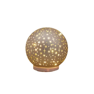 Bal Glas Op Voet Draaiend LED 15 cm - Champagne