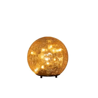 LED Bal Glas Crackle Ø12 cm - Amber