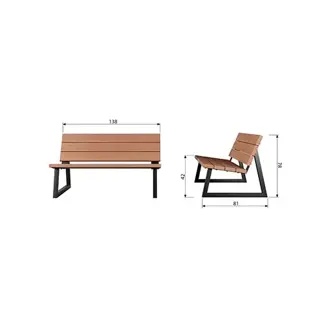 Woood Banco Outdoor Bank Hout Naturel/Metaal [fsc] - afbeelding 5