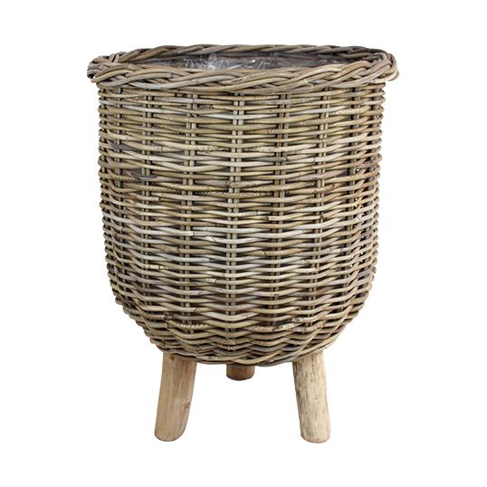 Basket On Legs Rattan - Ø53x67 cm