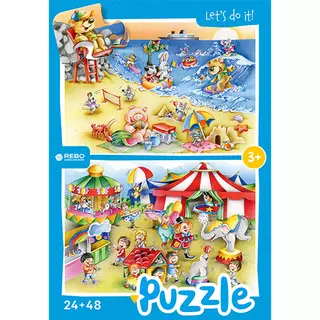 Rebo Beach and circus-puzzel 24 + 48 st.