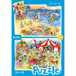 Rebo Beach and circus-puzzel 24 + 48 st.