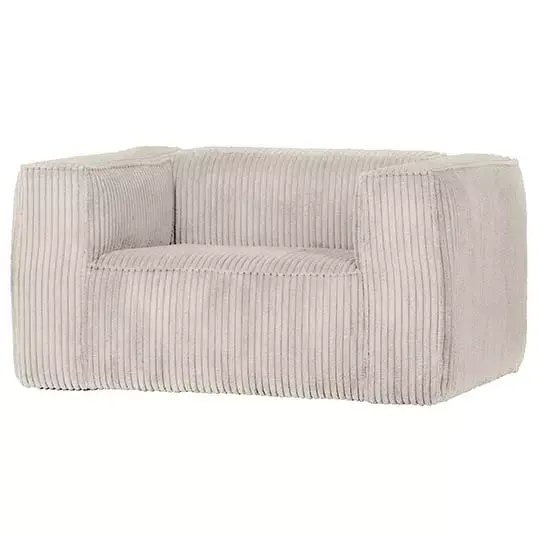 Woood Exclusive Bean Fauteuil Grove Ribstof Naturel - afbeelding 3